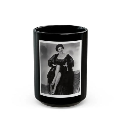 Ruth Roman #103 - 8x10 B&W Full Body Glamour Dress & Lingerie from circa (Vintage Female Icon) Black Coffee Mug 15oz - Go Mug Yourself