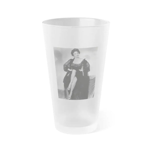 Ruth Roman #103 - 8x10 B&W Full Body Glamour Dress & Lingerie from circa (Vintage Female Icon) Frosted Pint Glass 16oz 16oz Frosted - Go Mug Yourself