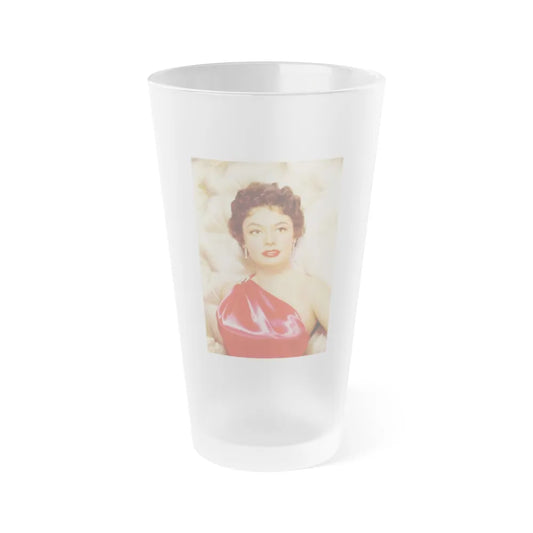 Ruth Roman #11 - x Color Upper Body Glamour Red Dress Photo (Vintage Female Icon) Frosted Pint Glass 16oz-16oz-Frosted-Go Mug Yourself