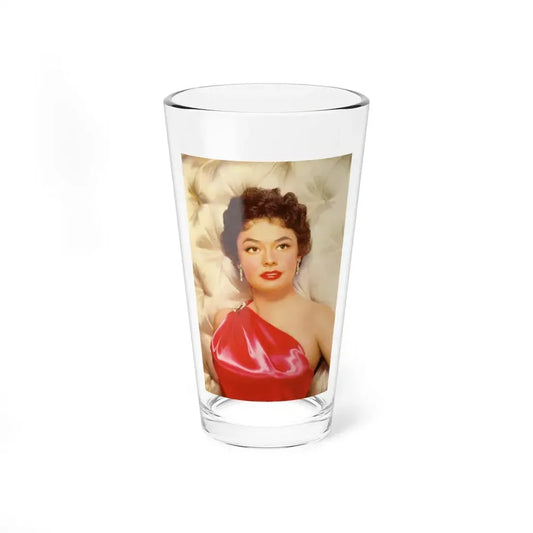 Ruth Roman #11 - x Color Upper Body Glamour Red Dress Photo (Vintage Female Icon) Pint Glass 16oz 16oz - Go Mug Yourself