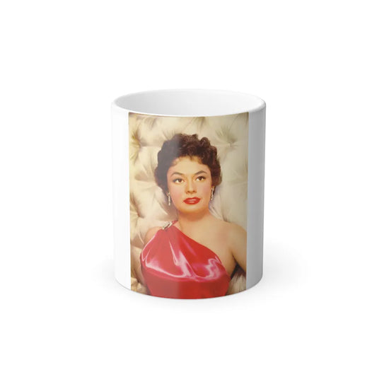 Ruth Roman #11 - x Color Upper Body Glamour Red Dress Photo (Vintage Female Icons) Color Changing Mug 11oz-11oz-Go Mug Yourself