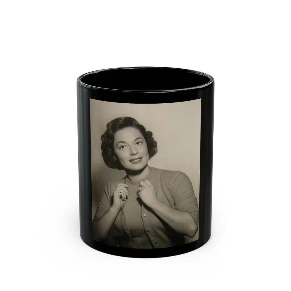 Ruth Roman #42 (Vintage Female Icon) Black Coffee Mug-11oz-Go Mug Yourself