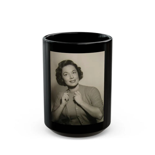 Ruth Roman #42 (Vintage Female Icon) Black Coffee Mug-15oz-Go Mug Yourself