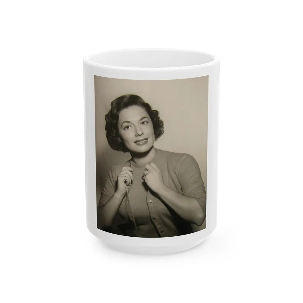 Ruth Roman #42 (Vintage Female Icon) White Coffee Mug-15oz-Go Mug Yourself