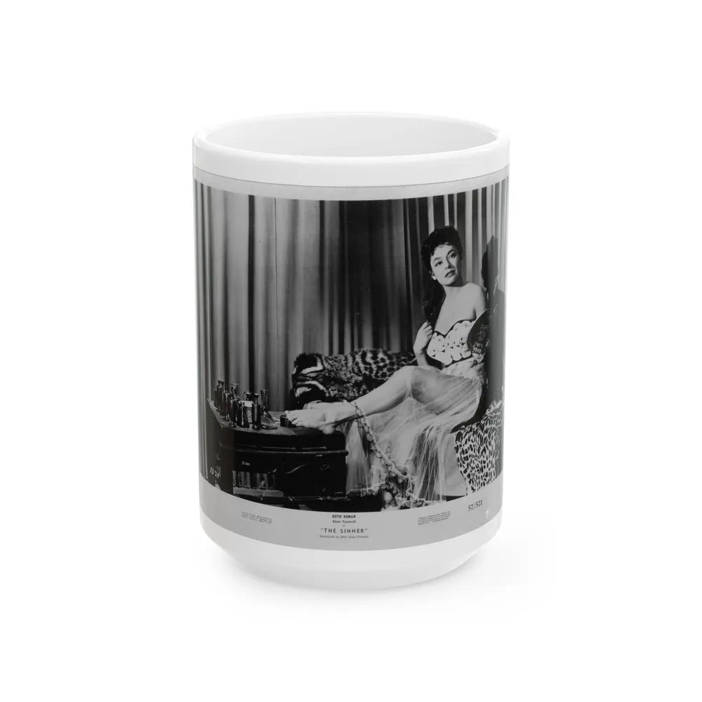 Ruth Roman #47 (Vintage Female Icon) White Coffee Mug-15oz-Go Mug Yourself