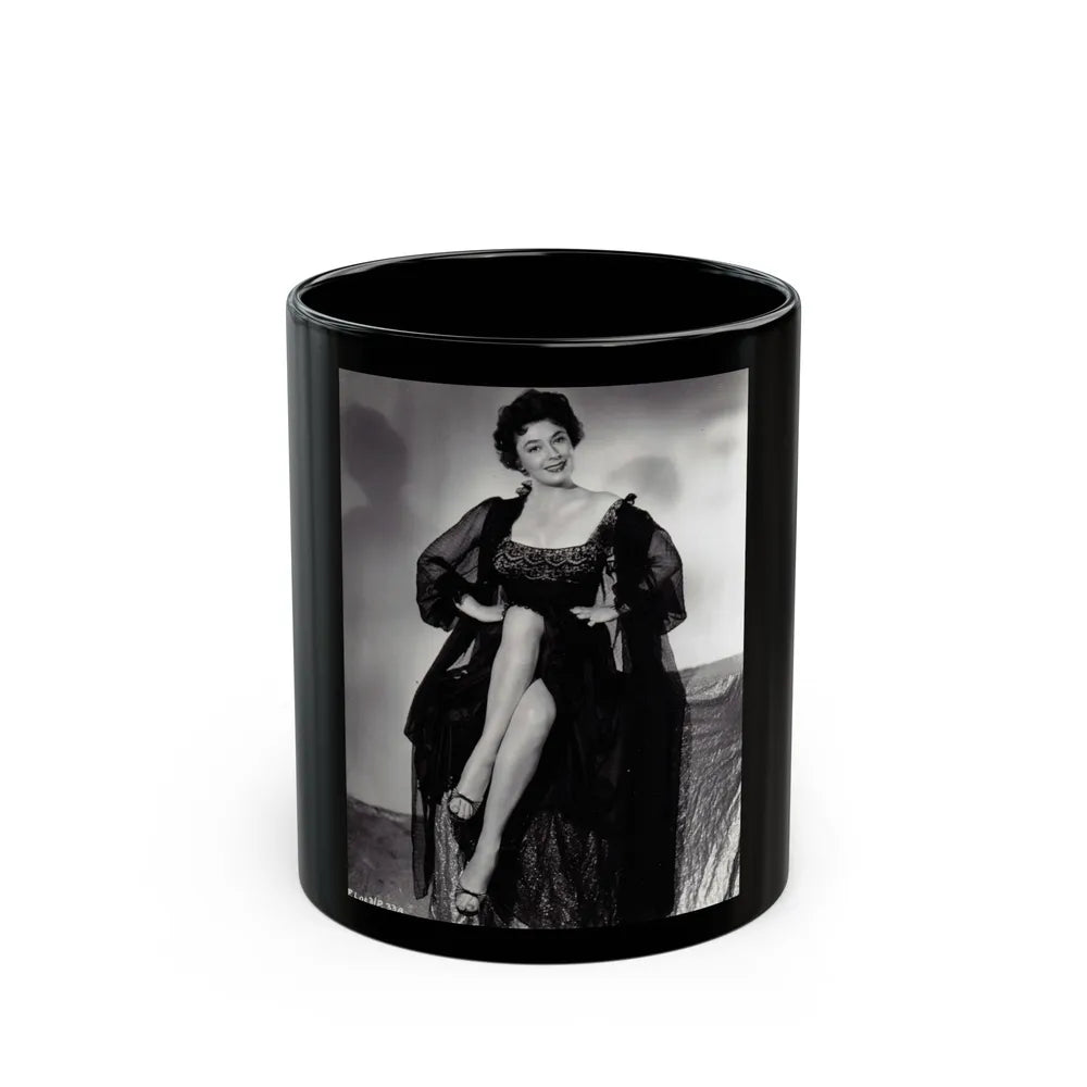 Ruth Roman #62 (Vintage Female Icon) Black Coffee Mug-11oz-Go Mug Yourself