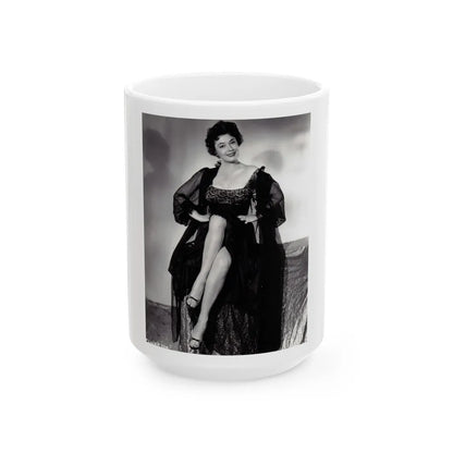 Ruth Roman #62 (Vintage Female Icon) White Coffee Mug-15oz-Go Mug Yourself