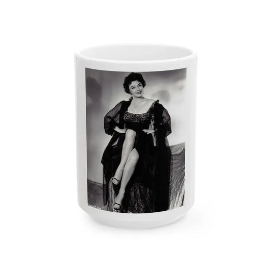 Ruth Roman #62 (Vintage Female Icon) White Coffee Mug 15oz - Go Mug Yourself