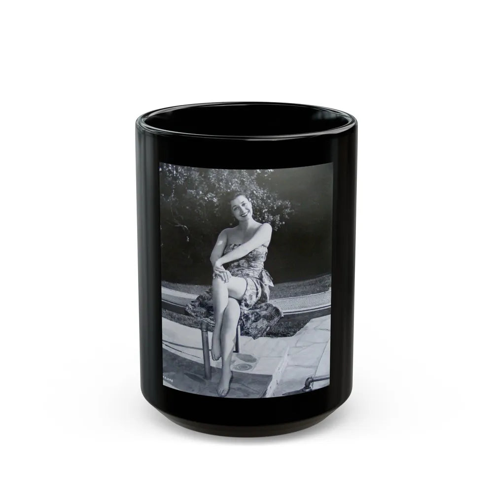 Ruth Roman #74 (Vintage Female Icon) Black Coffee Mug-15oz-Go Mug Yourself