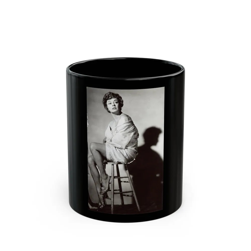 Ruth Roman #851 (Vintage Female Icon) Black Coffee Mug-11oz-Go Mug Yourself