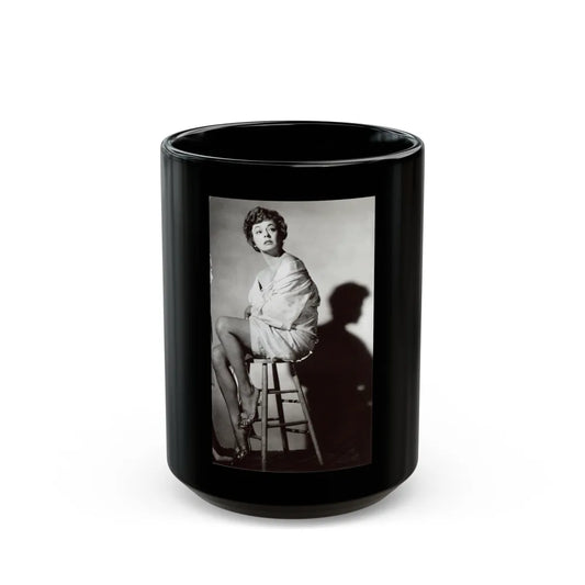 Ruth Roman #851 (Vintage Female Icon) Black Coffee Mug-15oz-Go Mug Yourself