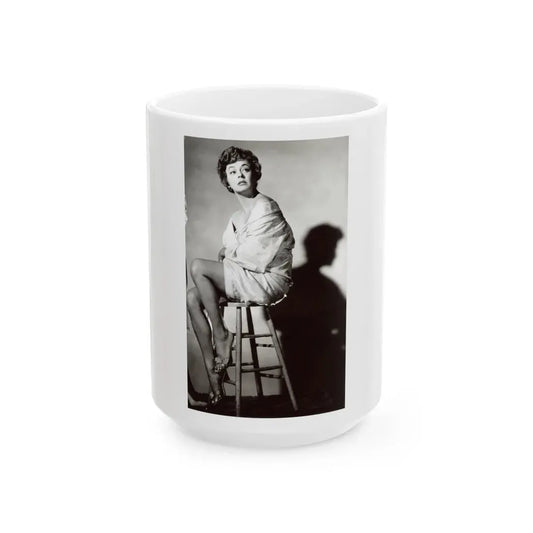 Ruth Roman #851 (Vintage Female Icon) White Coffee Mug 15oz - Go Mug Yourself