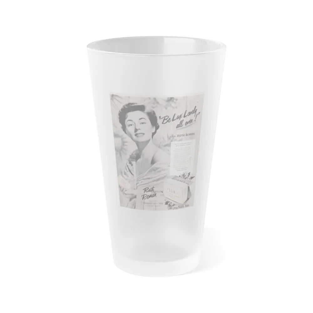 Ruth Roman #92 - Soap Add (Vintage Female Icon) Frosted Pint Glass 16oz-16oz-Frosted-Go Mug Yourself