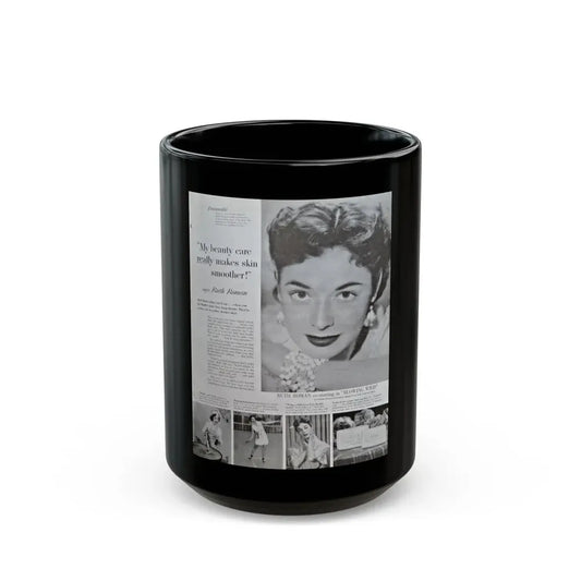Ruth Roman #93 - Soap Add (Vintage Female Icon) Black Coffee Mug 15oz - Go Mug Yourself