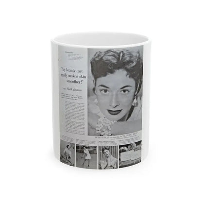 Ruth Roman #93 - Soap Add (Vintage Female Icon) White Coffee Mug 11oz - Go Mug Yourself