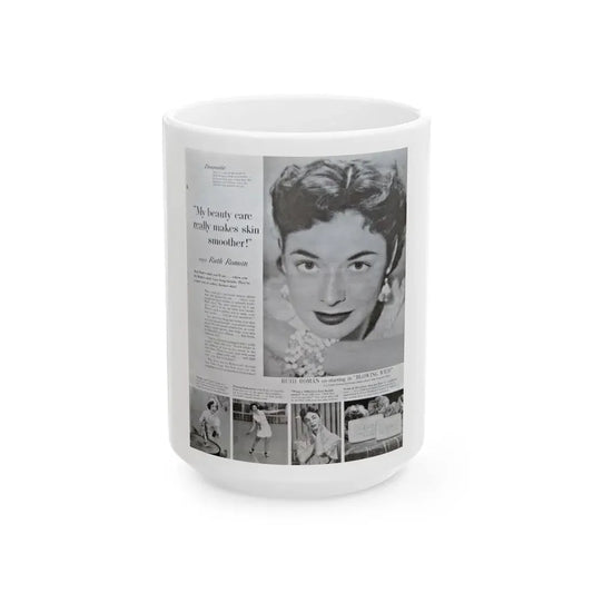 Ruth Roman #93 - Soap Add (Vintage Female Icon) White Coffee Mug 15oz - Go Mug Yourself