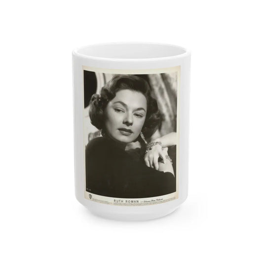 Ruth Roman #94 (Vintage Female Icon) White Coffee Mug-15oz-Go Mug Yourself