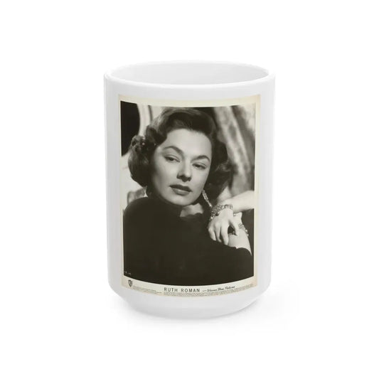 Ruth Roman #94 (Vintage Female Icon) White Coffee Mug 15oz - Go Mug Yourself