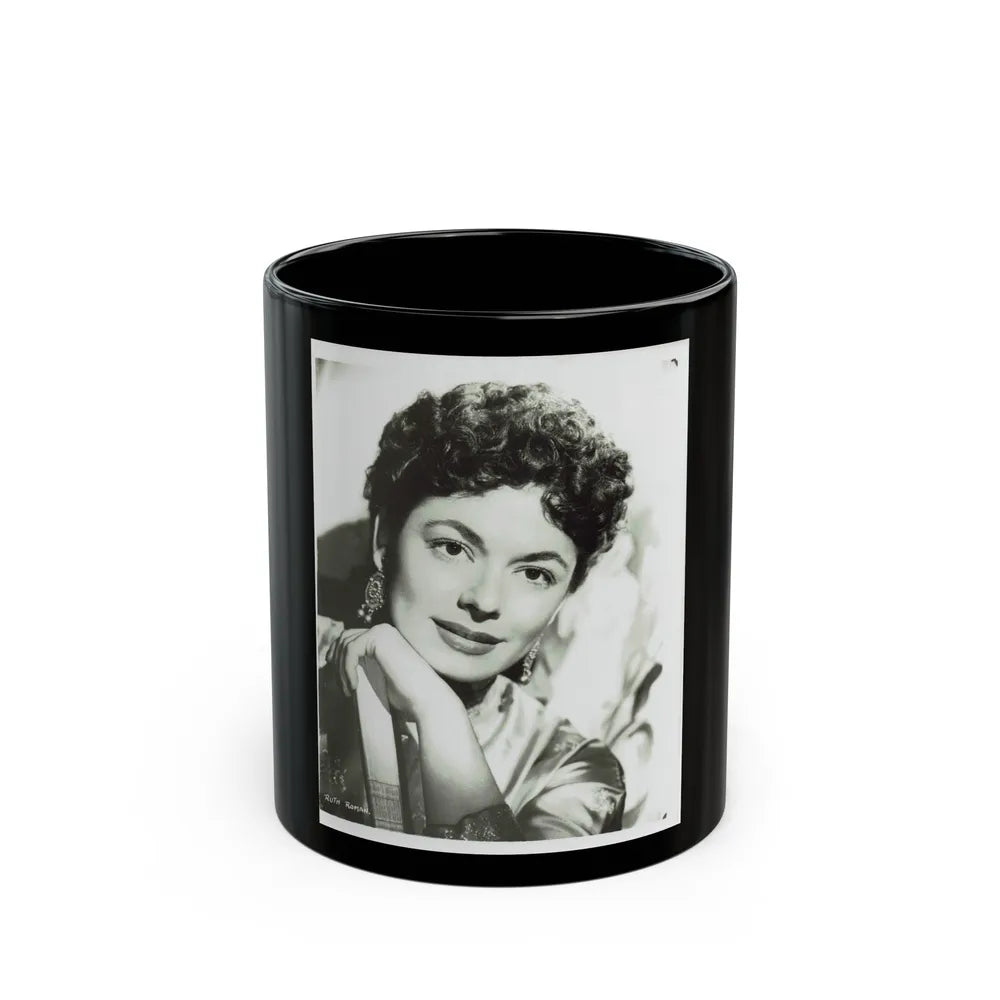 Ruth Roman #97 (Vintage Female Icon) Black Coffee Mug-11oz-Go Mug Yourself