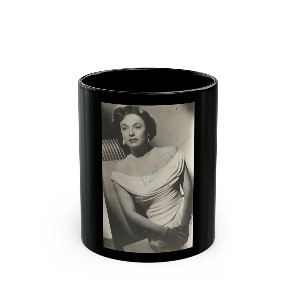 Ruth Roman #99 (Vintage Female Icon) Black Coffee Mug-11oz-Go Mug Yourself