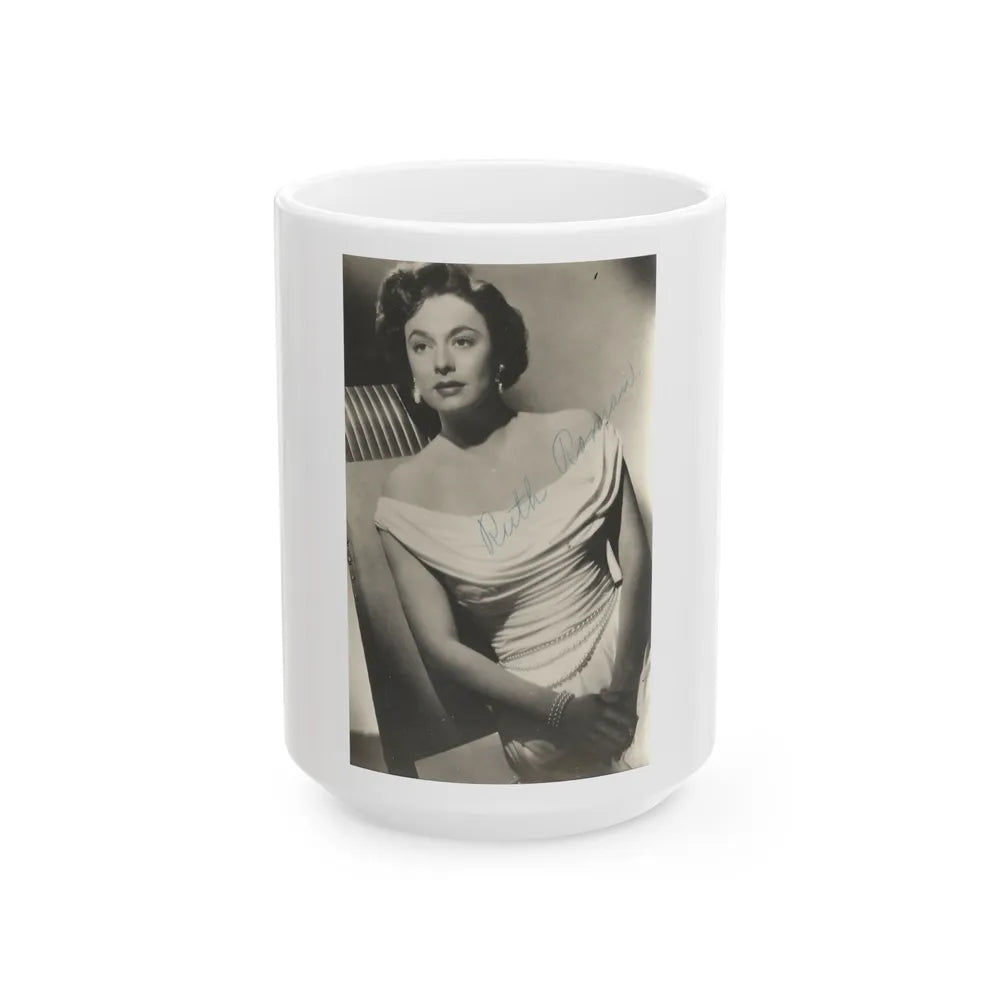 Ruth Roman #99 (Vintage Female Icon) White Coffee Mug-15oz-Go Mug Yourself