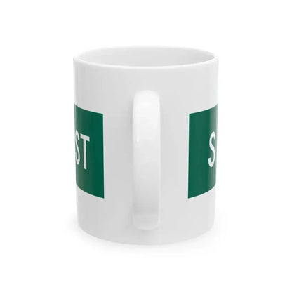 S Rush St Chicago (Illinois) (Road Sign) White Coffee Mug - Go Mug Yourself