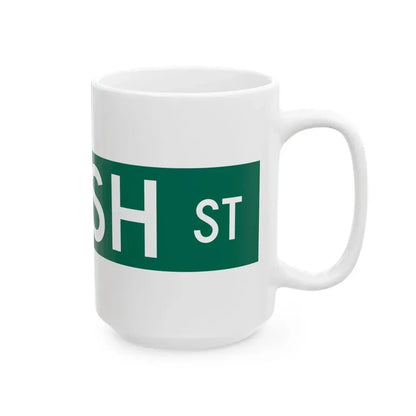 S Rush St Chicago (Illinois) (Road Sign) White Coffee Mug - Go Mug Yourself