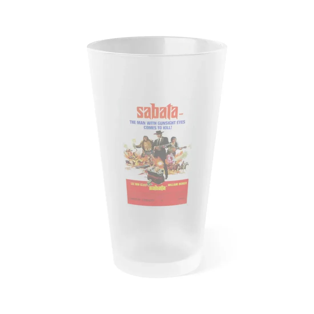 SABATA 1969 Movie Poster - Frosted Pint Glass 16oz 16oz Frosted - Go Mug Yourself
