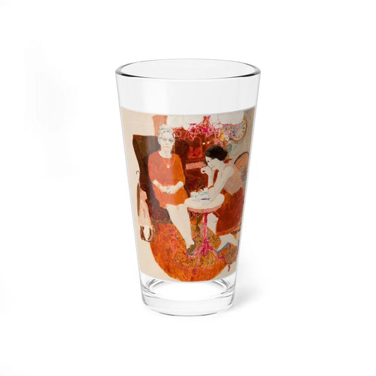 Sabina and the Herd by Louis Auchincloss, The Saturday Evening Post, January 29, 1966 (Magazine Illustration) Pint Glass 16oz 16oz - Go Mug Yourself