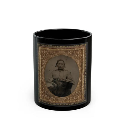 Sabria Clack With Cased Photograph Of Her Husband, Private W.R. Clack, Of Co. B, 43rd Tennessee Infantry Regiment (U.S. Civil War) Black Coffee Mug 11oz - Go Mug Yourself