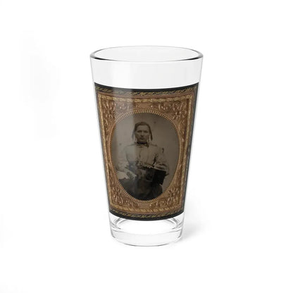 Sabria Clack With Cased Photograph Of Her Husband, Private W.R. Clack, Of Co. B, 43rd Tennessee Infantry Regiment (U.S. Civil War) Pint Glass 16oz 16oz - Go Mug Yourself