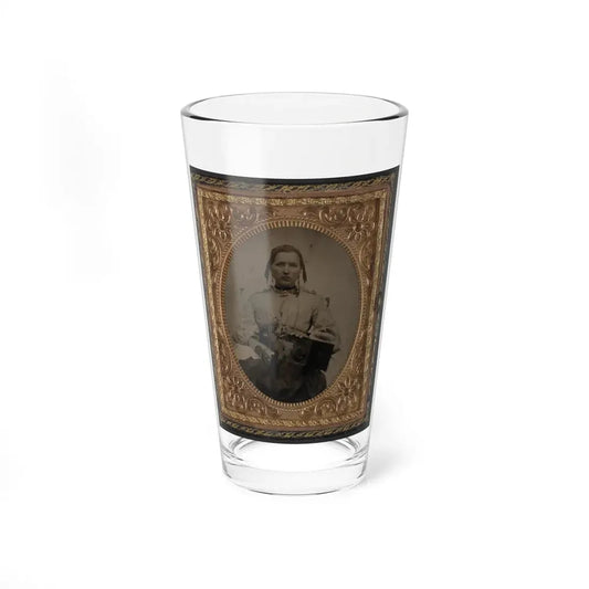 Sabria Clack With Cased Photograph Of Her Husband, Private W.R. Clack, Of Co. B, 43rd Tennessee Infantry Regiment (U.S. Civil War) Pint Glass 16oz 16oz - Go Mug Yourself