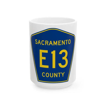 Sacramento County E13 (California) (Road Sign) White Coffee Mug 15oz - Go Mug Yourself