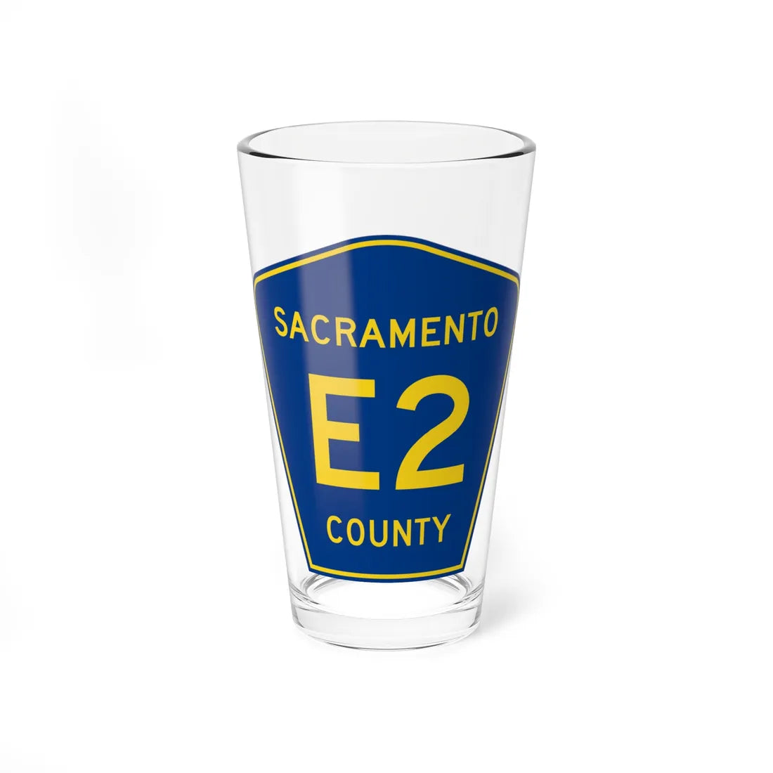 Sacramento County E2 (California) (Road Sign) Pint Glass 16oz - Go Mug Yourself