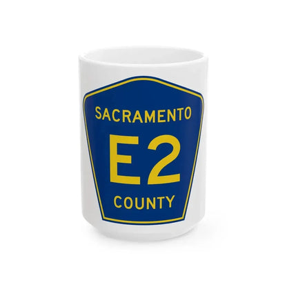 Sacramento County E2 (California) (Road Sign) White Coffee Mug 15oz - Go Mug Yourself