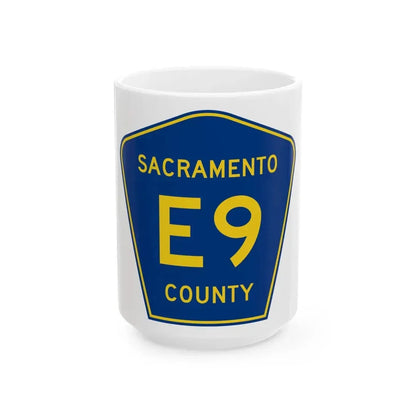 Sacramento County E9 (California) (Road Sign) White Coffee Mug 15oz - Go Mug Yourself
