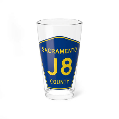 Sacramento County J8 (California) (Road Sign) Pint Glass 16oz 16oz - Go Mug Yourself