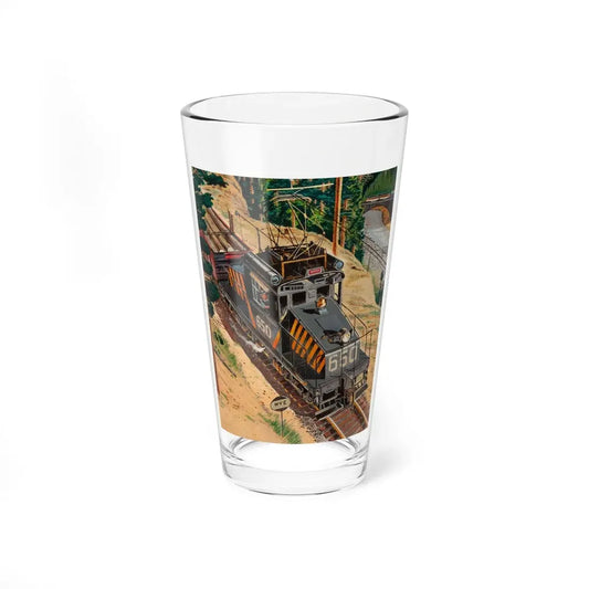 Sacramento Northern, The Clinchfield Route, Railroad Magazine cover, December 1953 (Magazine Illustration) Pint Glass 16oz 16oz - Go Mug Yourself