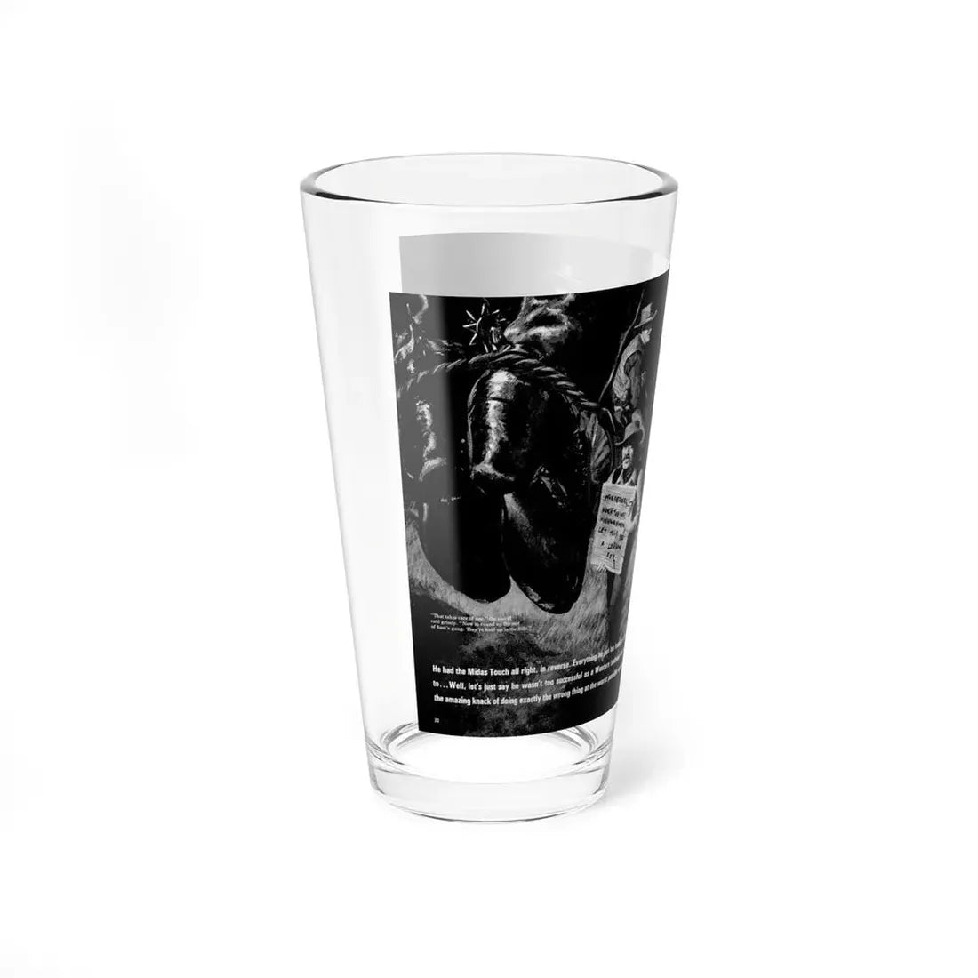 Sad Sam Bass, Real Men magazine, December 1969 (Magazine Illustration) Pint Glass 16oz - Go Mug Yourself
