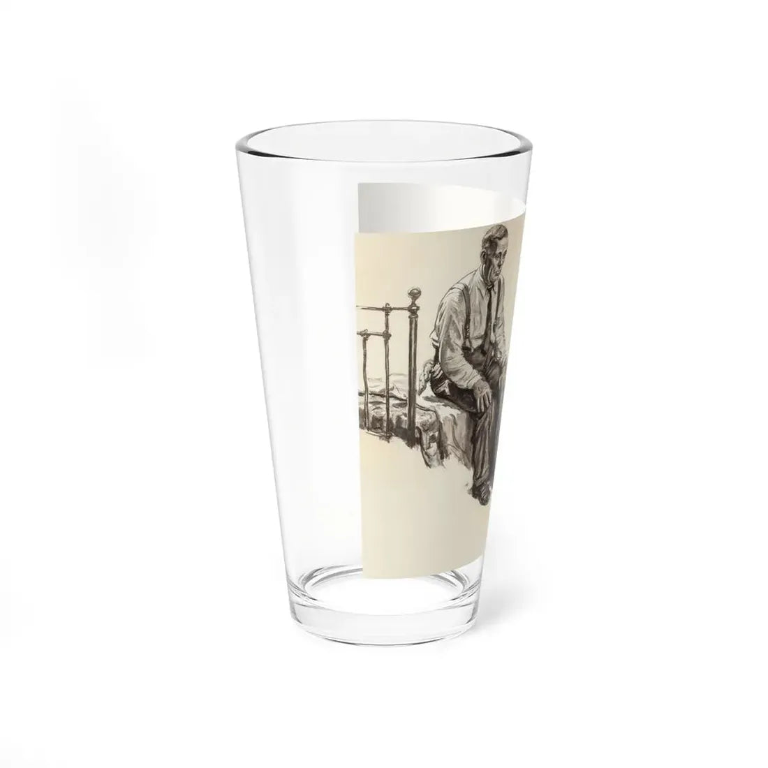 Sad Santa (Magazine Illustration) Pint Glass 16oz - Go Mug Yourself