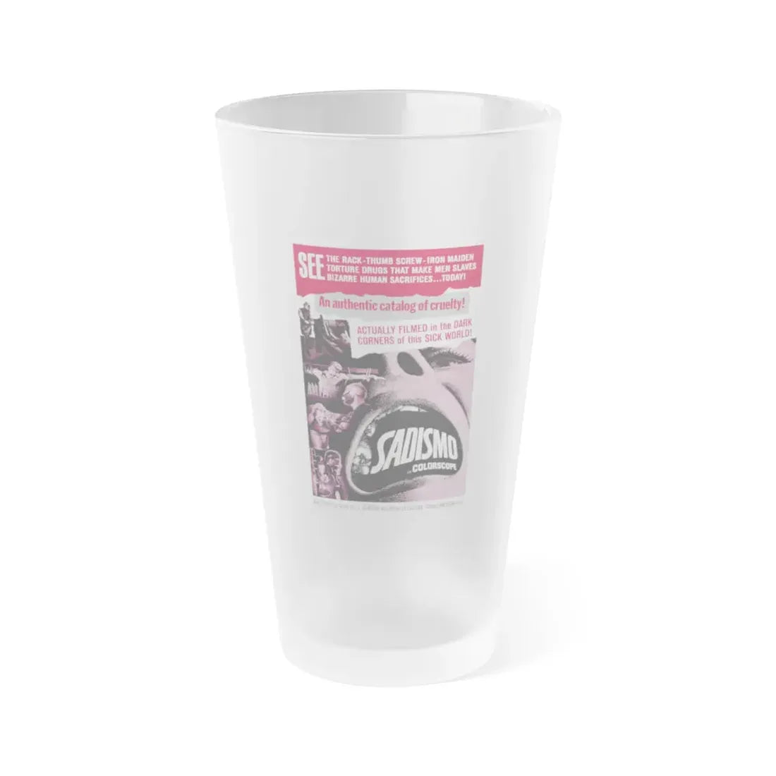 SADISMO 1967 Movie Poster - Frosted Pint Glass 16oz 16oz Frosted - Go Mug Yourself