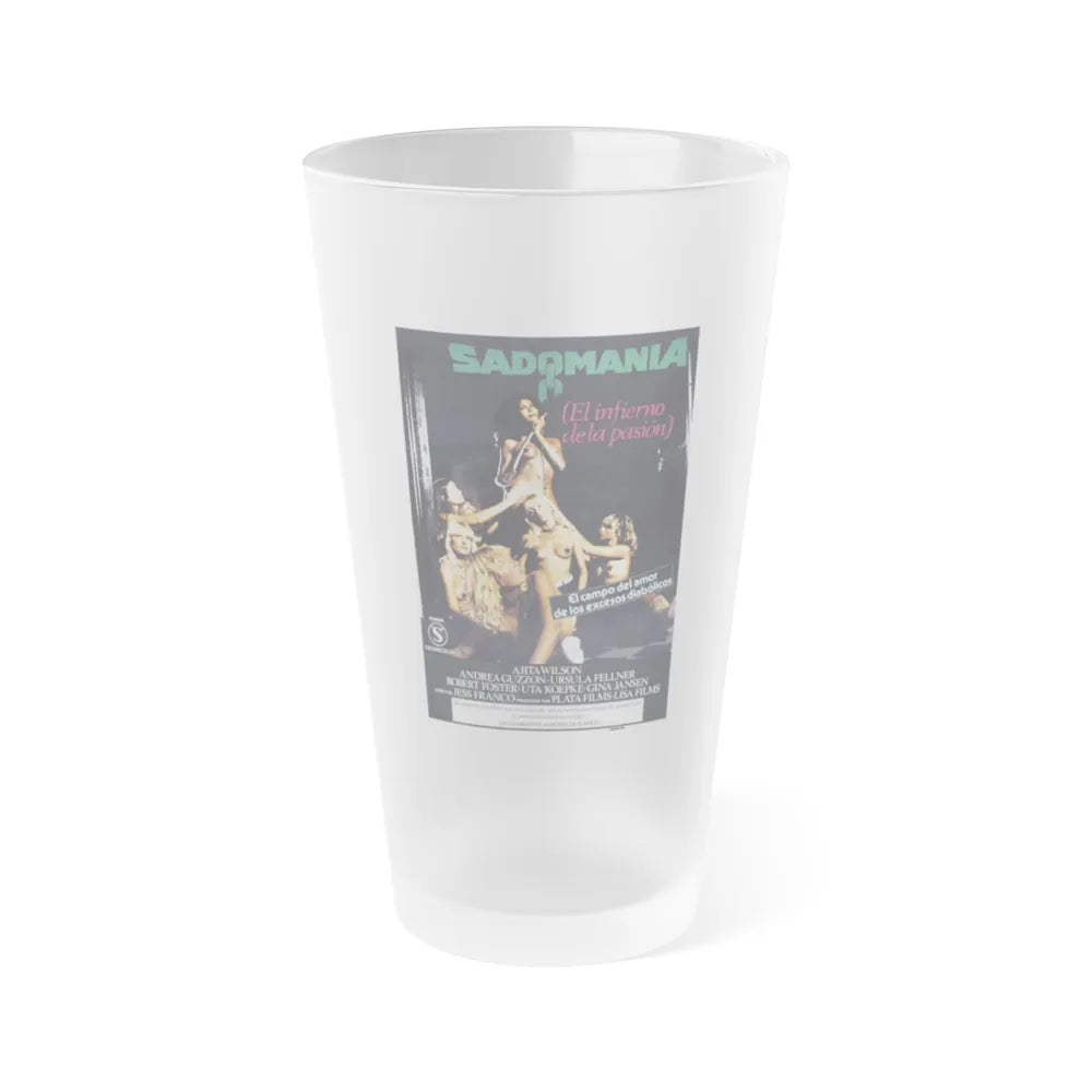 SADOMANIA 1981 Movie Poster - Frosted Pint Glass 16oz-16oz-Frosted-Go Mug Yourself