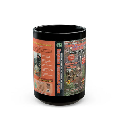 SAFE TREESTAND HUNTING (VHS COVER) - Black Coffee Mug-15oz-Go Mug Yourself