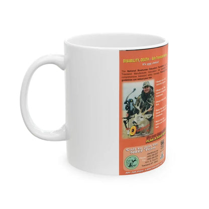 SAFE TREESTAND HUNTING (VHS COVER) - White Coffee Mug - Go Mug Yourself