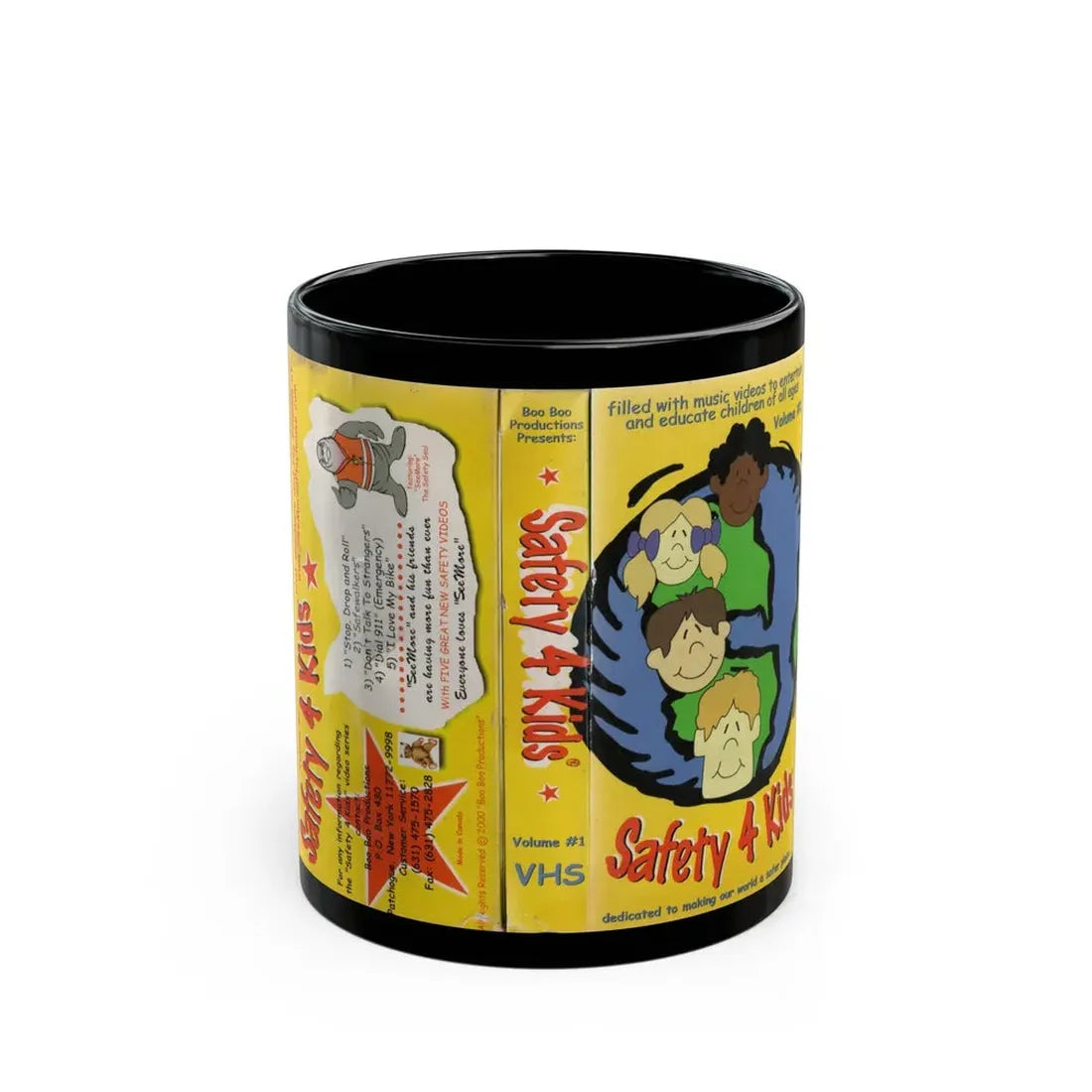 SAFETY 4 KIDS (VHS COVER) - Black Coffee Mug 11oz - Go Mug Yourself