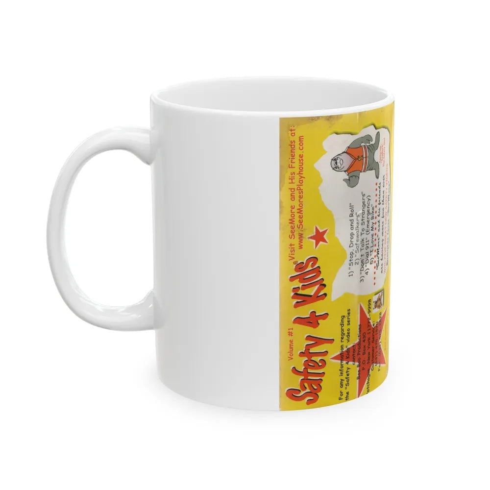 SAFETY 4 KIDS (VHS COVER) - White Coffee Mug-Go Mug Yourself