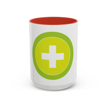 Safety (Boy Scout Merit Badge) Accent Coffee Mug 15oz Red - Go Mug Yourself