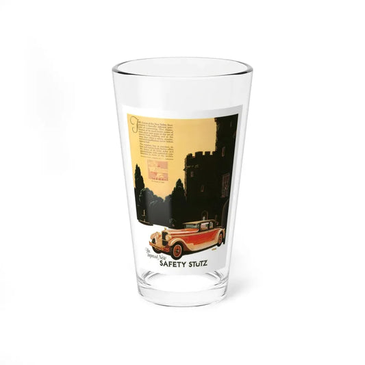 Safety Stutz ad, 1927 (1) (Magazine Illustration) Pint Glass 16oz 16oz - Go Mug Yourself