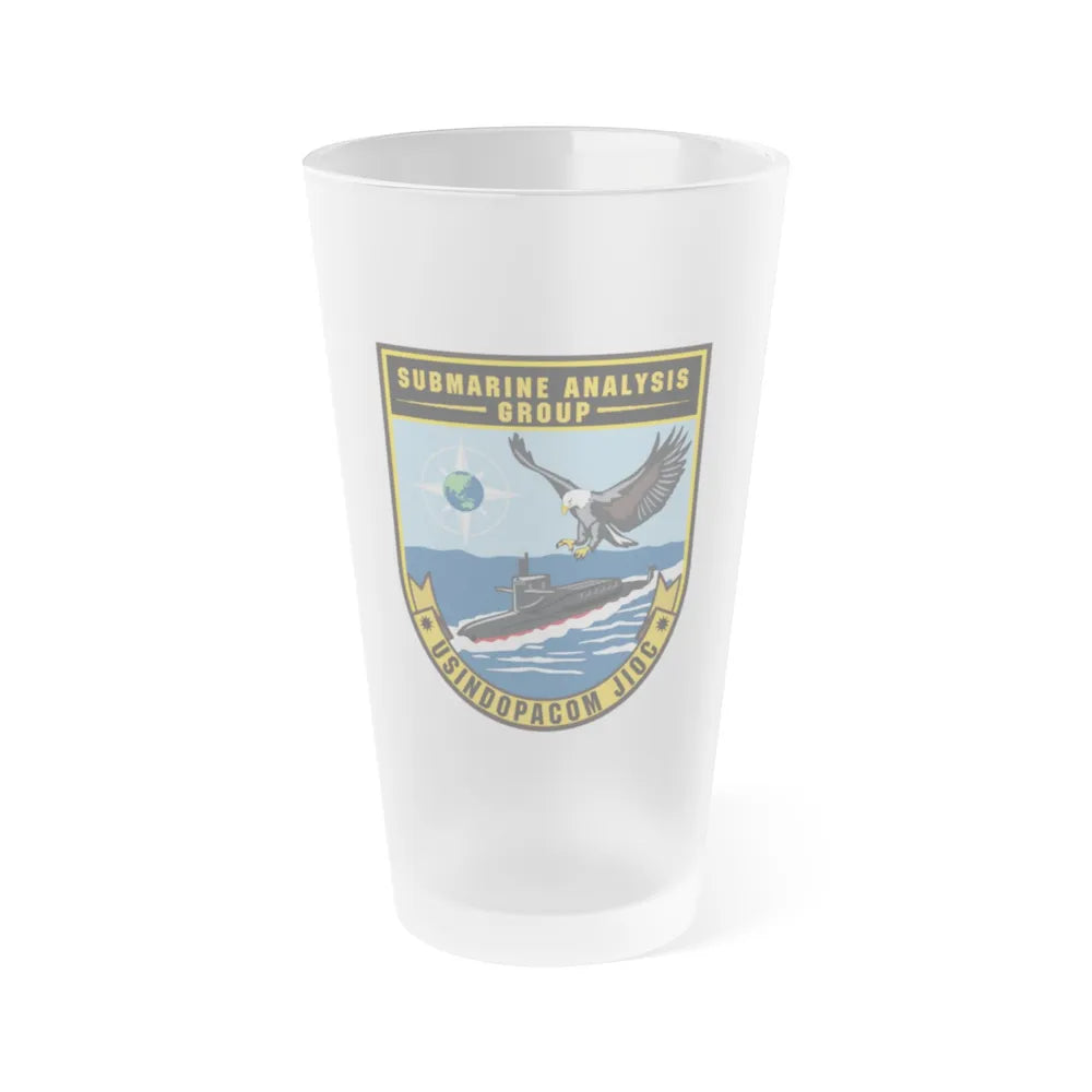 SAG USINDOPACOM JIOC (U.S. Navy) Frosted Pint Glass 16oz-Go Mug Yourself