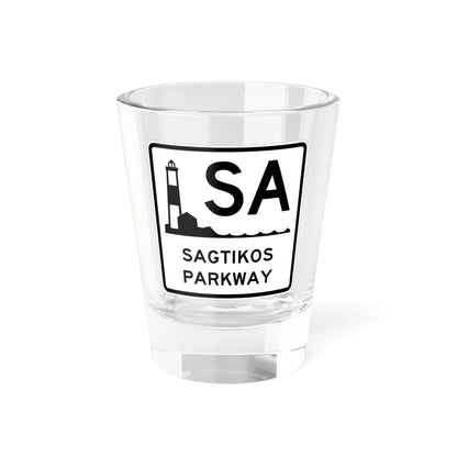 Sagtikos Pkwy Shield (New York) (Road Sign) Shot Glass 1.5oz 1.5oz - Go Mug Yourself